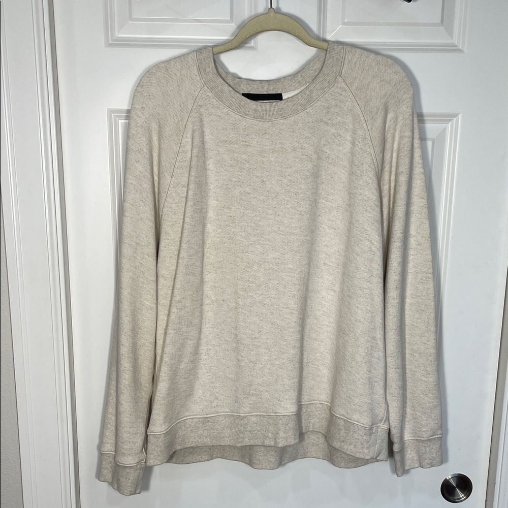 JENNI KAYNE Saturday Sweatshirt Sz XL Oatmeal French Terry Crewneck Long Sleeve - Picture 2 of 14